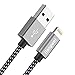 iPhone Charger Cables, HW 3PACK 3FT/6FT/10FT Lightning Cable,8 Pin Nylon Braided Charger Cable Charging Cord Certified for iPhone X/8/8 Plus/7/7 Plus/6s/6s Plus/6/6 Plus,iPad/Air/Mini (Black Gray)