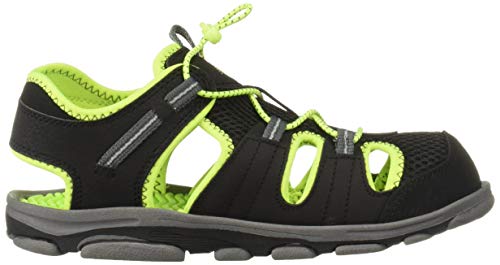 New Balance Unisex-Kid's Adirondack Sandal Sport, Black/Lime, P11W W US Little Kid - Thumbnail 7