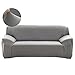 Scorpiuse Stretch Sofa Cover 1-Piece Polyester Spandex Fabric 3 Cushion Couch Slipcover Grey