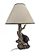 Zeckos Black Bear and Tree Table Lamp with Shade 20 in.