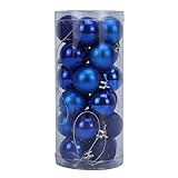 Asvert 24ct Christmas Ball Ornaments Shatterproof Tree Ball for Holiday Wedding Party Decoration 1.57” (Blue)