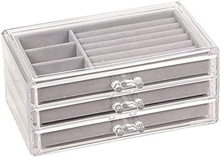 Hthlyp ジュエリー収納 宝石箱 ジュエリーボックス 透明なジュエリーボックス大容量シンプルなファッションヨーロッパの仕上げボックスアクリル引き出し プリンセススタッドピアスネックレスストレージボックス 記念日 誕生日プレゼント Color Large Upstartmerch Com