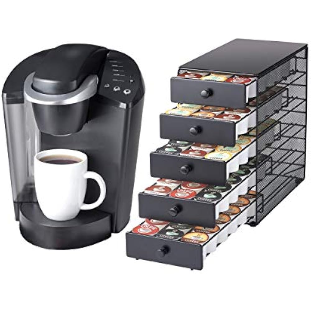 Solutions 90 KCup Capacity 5tier Coffee Pod Storage Drawer, Satin