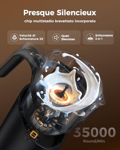 Electric Milk Frother - 8 in 1 Electric Cappuccino Cappuccino Milk Frother 400 ml Large Capacity Electric Milk Frother for Cappuccino/Macchiato Milk