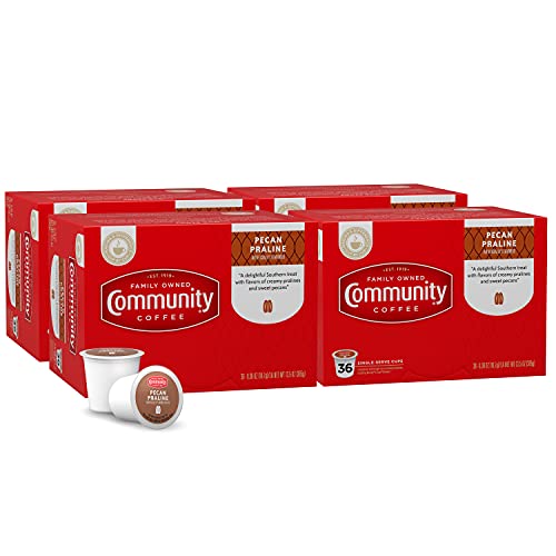Community Coffee Pecan Praline Flavored 144 Count Coffee Pods, Medium