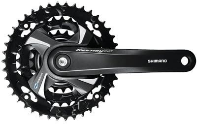 Shimano Tourney Mountain Bicycle Crank Set - FC-TX801 (Black - 170MM, 48X38X28T, w/Chain Guard) by Shimano Cycling