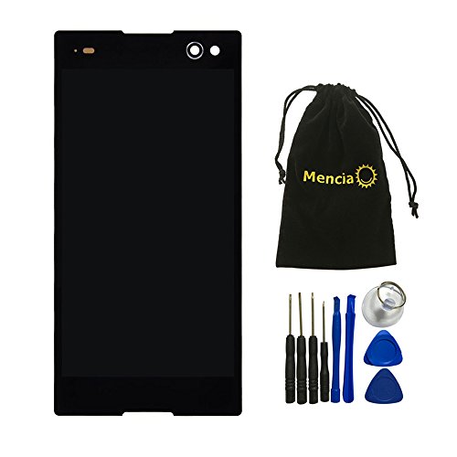 Mencia Replacement Parts LCD Display Touch Screen Digitizer Assembly for Sony Xperia C3 D2533 D2502 S55U S55T With Free Tool (black)