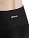 ODODOS High Waist Out Pocket Yoga Capris Pants Tummy Control Workout Running 4 Way Stretch Yoga Capris Leggings,Black,Large