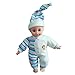 Shero 10-14 Inches Baby Doll's Clothes Two Set ( Hat+Rompers ) (Blue)