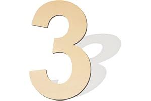 BIUWING 17 inch large wooden numbers, wood number, blank wooden number, wooden sign board, wooden numbers for crafts, DIY projects, birthday, party, wedding decorations (Number 3)