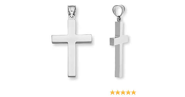 Platinum Men's Cross Pendant Necklace 