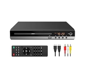 DVD Player for TV Home CD Player with Remote 1080P HD Compact Player All Region Free HDMI and RCA Cables USB Input, Support Monitor and Projector, New & Old TVs Brand: METRICSQUARE