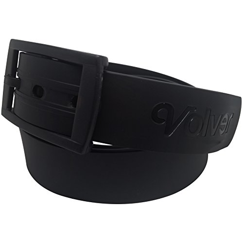 Volver Cool Rubber Golf Belts for Men Adjustable Cut-to-fit Interchangeable Colors (Sleek Black)