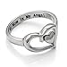 Mothers Heart Ring, Double Heart Purity Ring for Mom, Promise Ring for Mother 