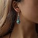 ILJILU 1 X Fashion Women's Retro Turquoise Rhinestone Earrings Necklace Jewelry Set