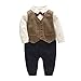 Fairy Baby Formal Baby Boy Outfit Infant Baby Tuxedo Suit Boys Gentleman Dress Clothes 0-3 Months, Brown