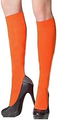 Soft Knee High Socks Made in Japan (ORANGE, One Size)