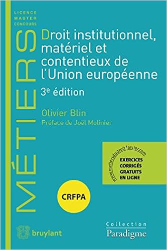Droit institutionnel, matériel et contentieux de l'Union européenne, by Olivier Blin