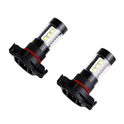 2504 PSX24W Fog Light Bulbs LED 80W Ultra Extremely Bright 6000K 16 SMD White Xenon Spot Light Bulbs Lamps (Pack of 2)