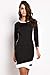 Azbro Women's Black Block Long Sleeve Dress