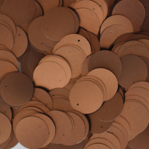 20mm Round SEQUIN PAILLETTES ~ BRONZE MATTE SILK FROST ~ Loose sequins for embroidery, bridal, applique, arts, crafts, and embellishment. Made in USA.