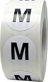 M Clothing Labels Round Circle Stickers for Retail