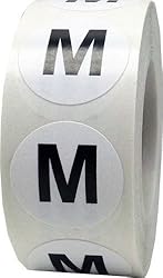 M Clothing Labels Round Circle Stickers for Retail