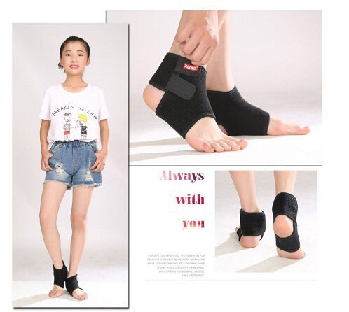 Pack 2 Adjustable Kids Ankle Brace Support Breathable Ankle Compression Sleeve Short Ankle Immobilize Boot Protector Foot Stabilizer Wrap Nonslip Ankle Tendon Guard Sock Plantar Fasciitis Brace Sport