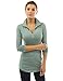 PattyBoutik Women Zip Pocket Tunic (Heather Lucite Green Large)