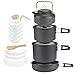 Camping Cookset, Outdoor Gear Supplies 10pcs Cooking kit: 2-3 Person/16pcs:4-5 Person Mess Kit with Non-Stick Aluminum Pot Pan, BPA-Free Bowls/Plates and Nylon Bag, Cookware, Hiking, Travel, Picnic