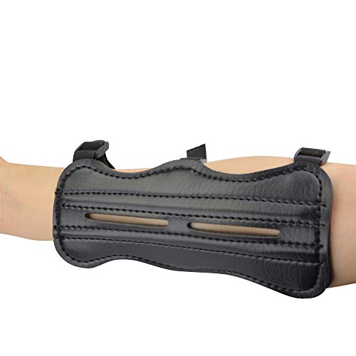 MILAEM Archery Protective Gear Set Cow Leather 3 Finger Gloves 3 Straps Arm Guard Archery Finger Tab Thumb Finger Protector Tab Hunting Shooting Accessory