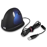 EV USB Wired Laser Ergonomic Vertical Mouse, with 6 Programmable Buttons and 3500 DPI Adjustable for Gaming with 4 Colors LED Light, Large Version Right-Handed