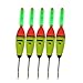 QualyQualy 5Pcs 20g Lighted Fishing Bobbers EVA Foam Fishing Floats and Bobbers + 10Pcs Fishing Glow Sticks, Night Fishing Light Up Bobbers 20g