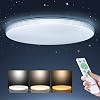 SHILOOK Led-plafondlamp, dimbaar met afstandsbediening, 24 W, sterrenhemel, plafondlamp voor slaapkamer, kinderkamer…