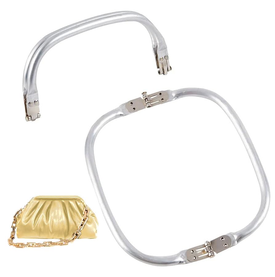 CHGCRAFT 2pcs Metal Purse Frame Handle Kiss Clasp U-Shaped Purse Closure for DIY Craft Bag Handbag Making 3.54x7.68 Inches