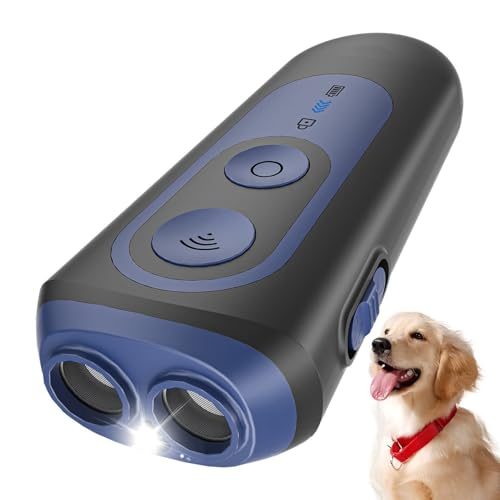 Anti Barking Dog, Powerful Ultrasonic Dog Breeding Detractor with 3 Modes, Deterrent Bark Control Range 15 m with 30 Day Battery Life, Portable Anti-Bark Device