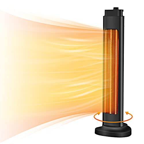 1500W Electric Space Heater for Large Room, 3S Fast Heating Electric Patio Heater, Indoor Heaters with 4 Modes, 90°Oscillation, Portable Outdoor Patio Heater with Overheat & Tip-over Protection