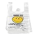 BQLZR 7.7x11.8 inch Recyclable White Plastic Carry Out Shopping Bags Smiling Smile Face Pack of 100 (S Size)