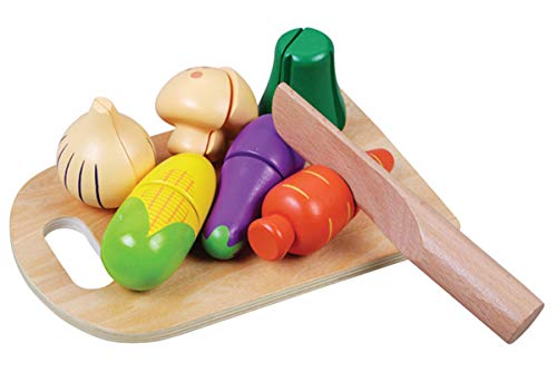 Lebensmittel Set aus Holz schneidbar für Spielküche Obst Gemüse Zubehör – Bild 4