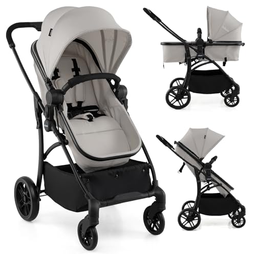 INFANS 2 in 1 Baby Stroller, Convertible Stroller with Bassinet Reversible Seat…