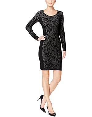 Womens Woven Long Sleeves Cocktail Dress