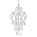 Amalfi Decor 1 Light LED Crystal Beaded Chandelier, Mini Wrought Iron Acrylic Pendant Light Fixture Contemporary Nursery Kids Room Dimmable Plug in Hanging Ceiling Lamp, White