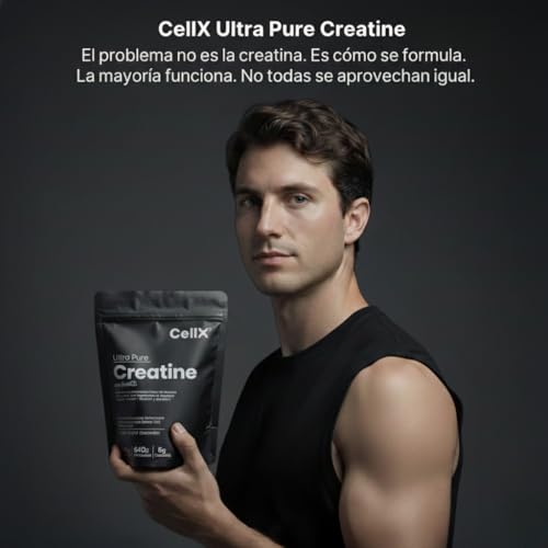 CellX | Creatina Ultra Pura | 120 Servicios | Magnesio, Bisglicinato, y AstraGin en Polvo, 648 g | Suplemento Alimenticio Vegano de Alta Absorción | Duración 4 Meses