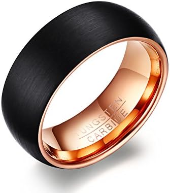 MP RAINBOW RING MP 8mm Mens Personalized Tungsten Carbide Black Wedding Band Ring Matte Finished Customized Engraving