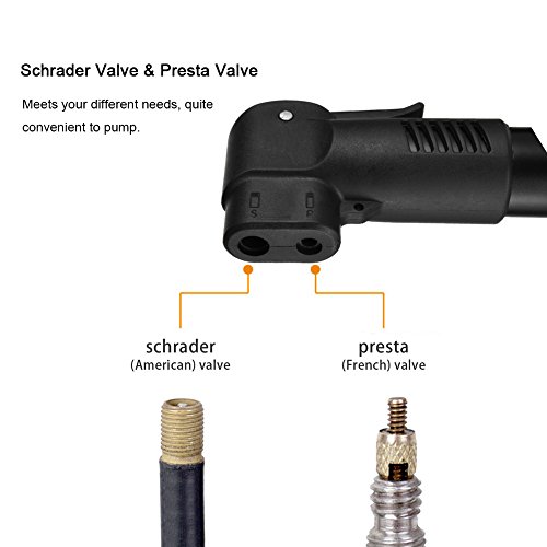 image for Runacc Mini Bike Hand Pump Lightweight Aluminum Frame Tire Pump High P