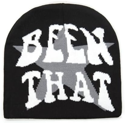 Y2K Knitted Beanies Hat Cross Graphics Men Women Jacquard Hat Punk
