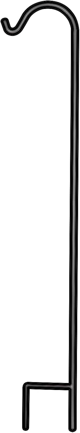 Outdoor Shepherd's Hooks - Gtongoko Shepherds Hook 65 Inch,Heavy Duty Bird Feeder Pole, Premium Metal Iron Shepard Hooks for Bird Feeders, Weddings, Solar Lights, Flower Baskets, Christmas Lights,Lanterns, 1 Pack,Black