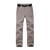 LANBAOSI Women's Quick Dry Waterproof Hiking Pants Convertible Shorts Khaki1 Large