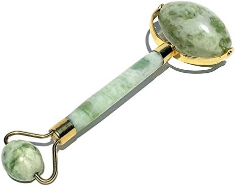 Wikor Jade Roller For Face Facial Jade Gua Sha Scraping Massage Tool Skin Roller With Double Natural Jade Massager Face and Neck