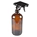 Two Amber Glass Spray Bottle Bottles with Black Trigger Sprayer.16 oz Refillable Bottle for Essential Oils,Cleaning Products,Aromatherapy,Organic Beauty Products.Stream and Spray Settings Available